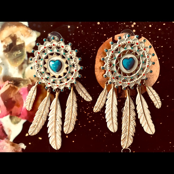 Betsey Johnson Dream Catcher Rhinestone Earrings - Picture 1 of 3